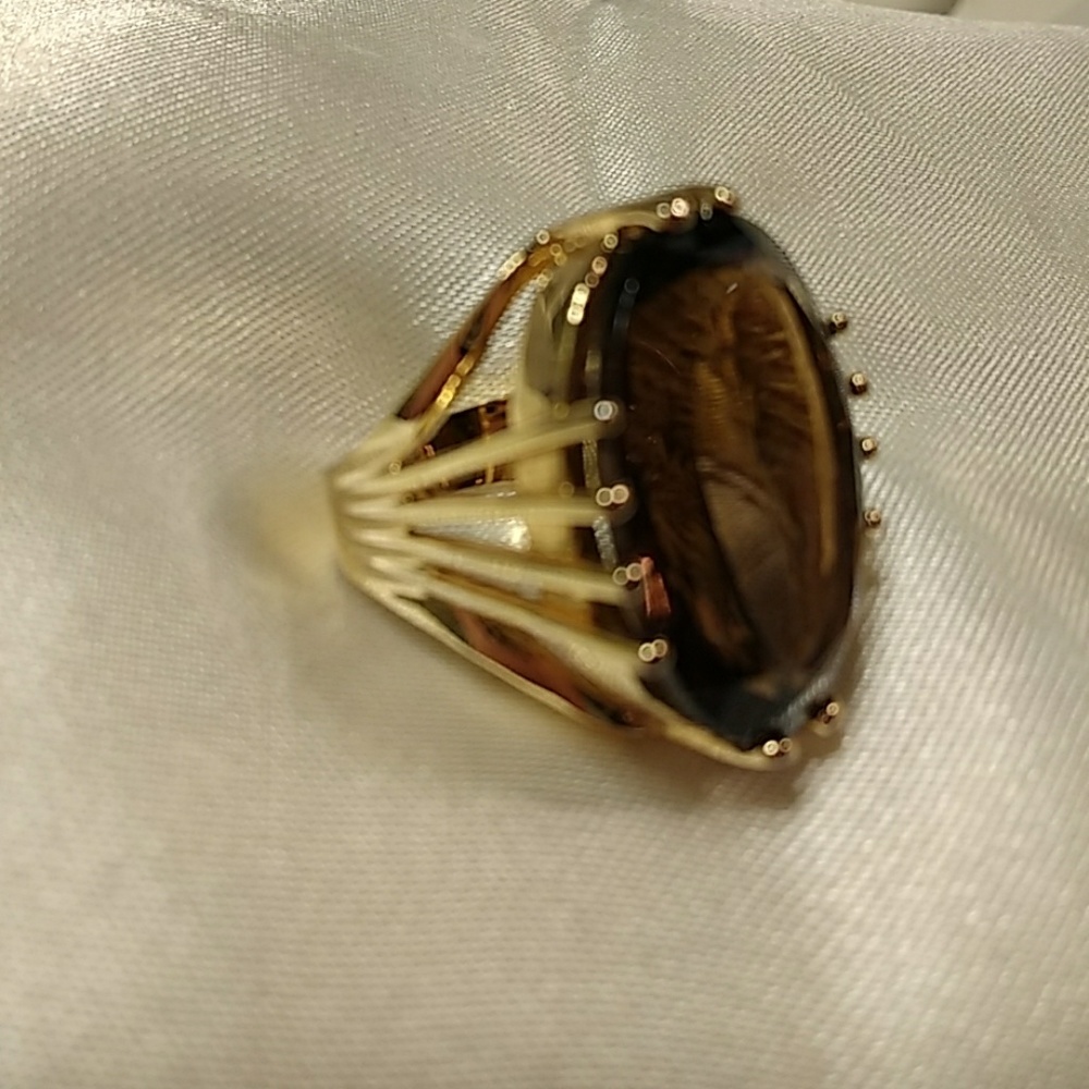 Estate Technibond Smokey Topaz Ring Sz 6